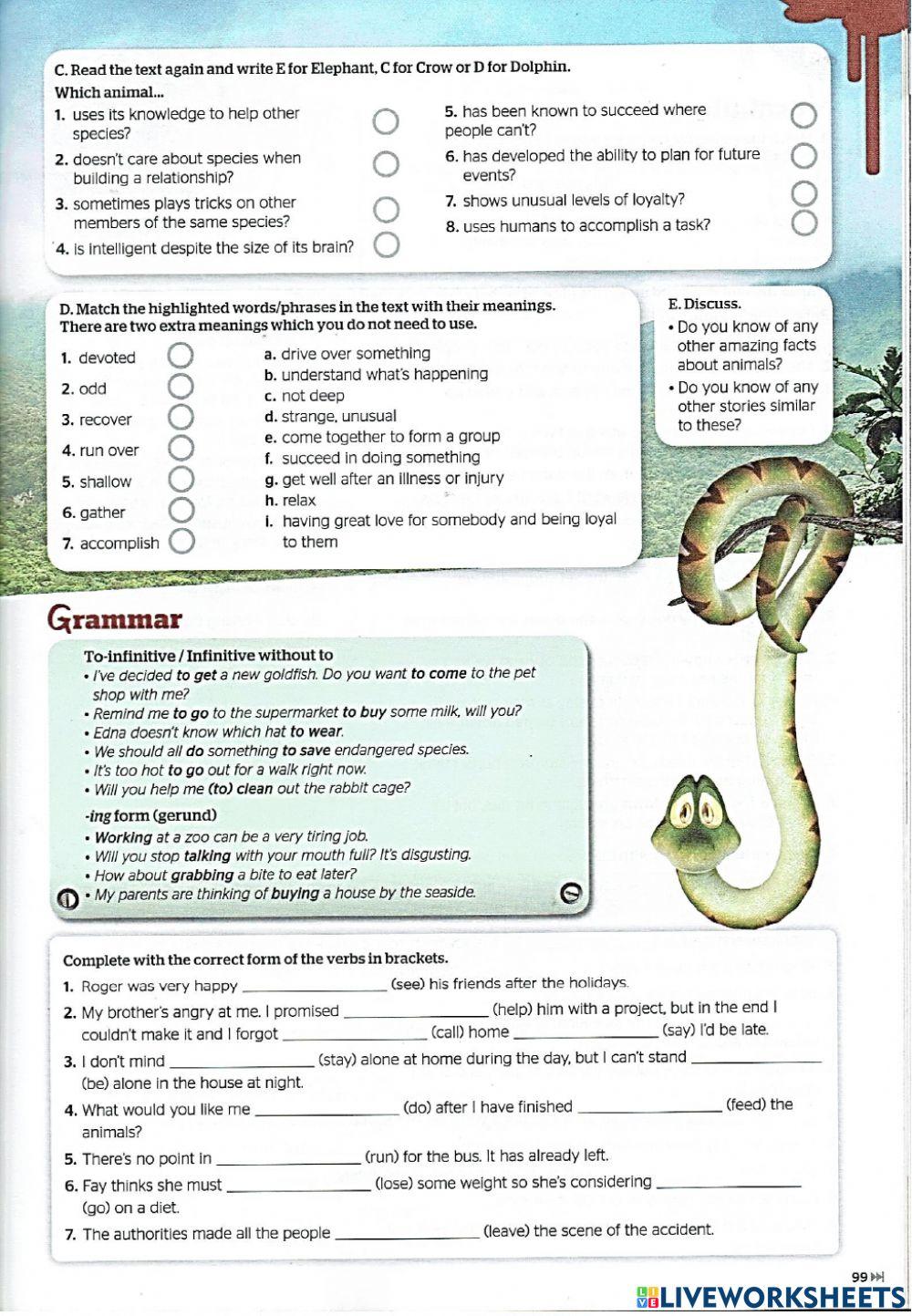 Full Blast Unit 7 (page 98-99: Reading 1)
