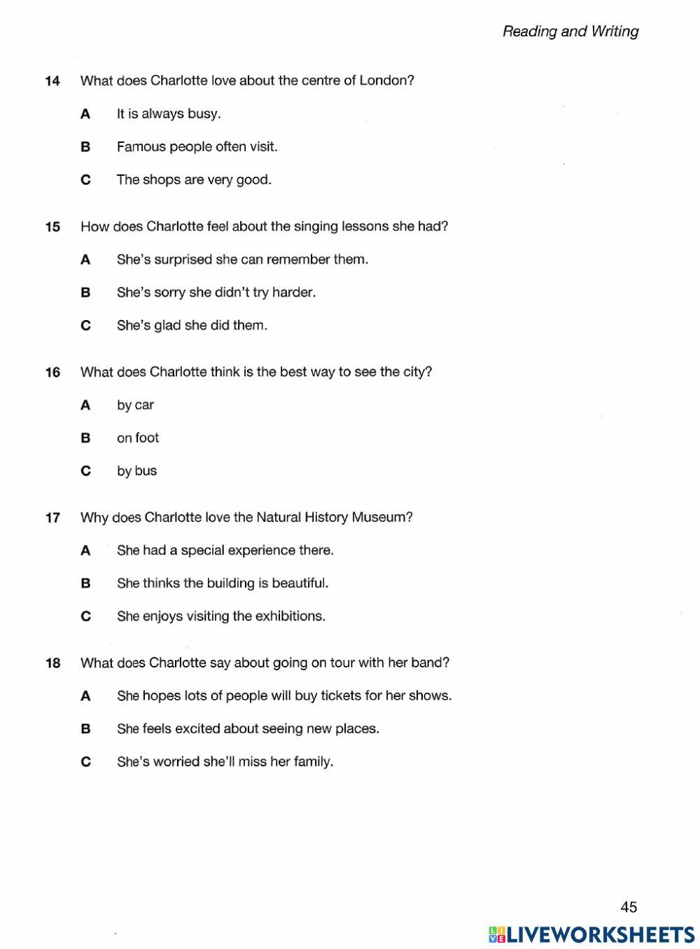 KET 1 - 2020 - Test 3 Reading - Writing