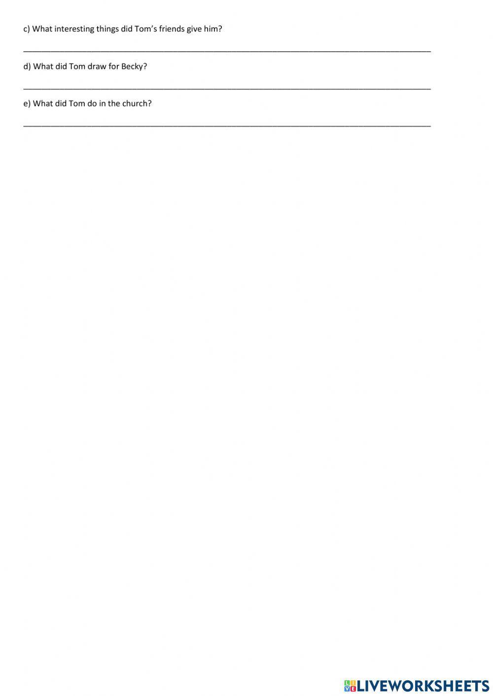 Tom Sawyer chapters 1 and 2