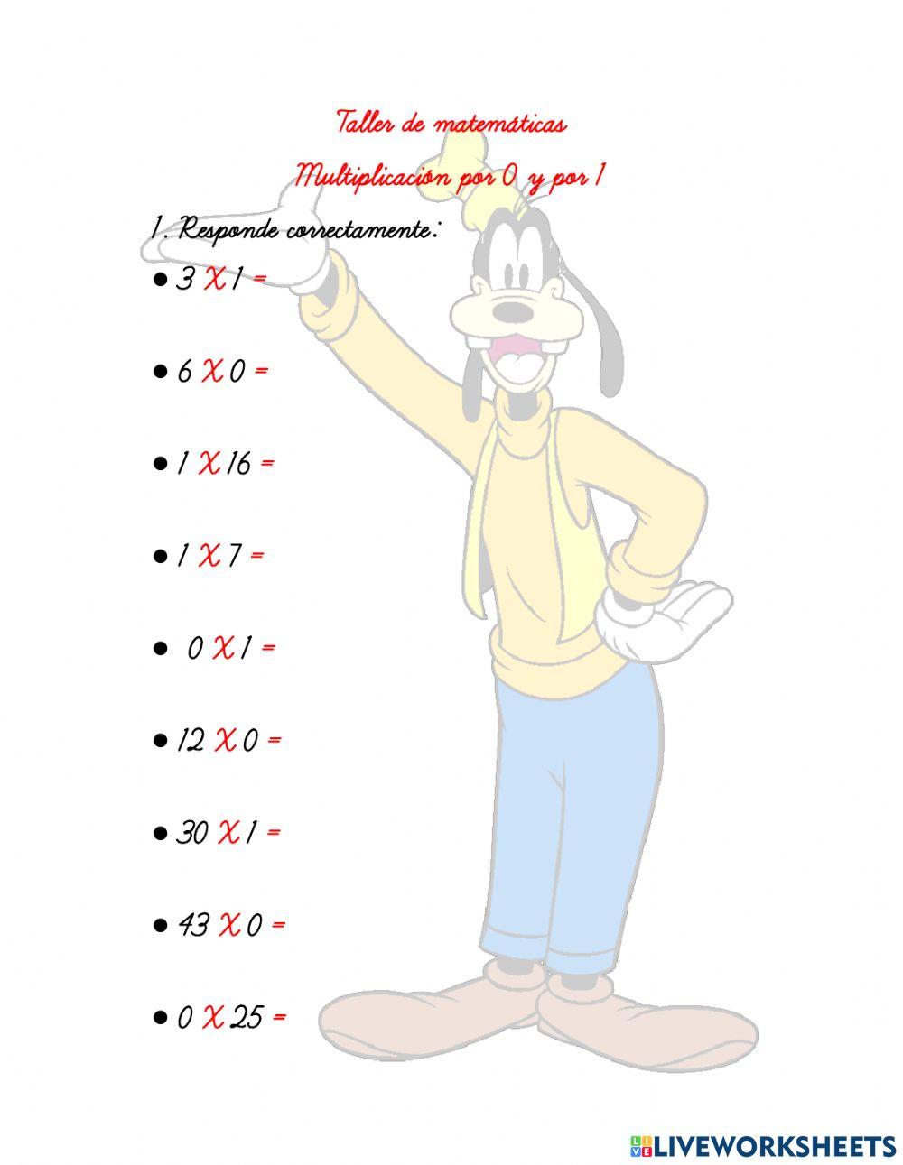 Multiplicación por 0 y 1