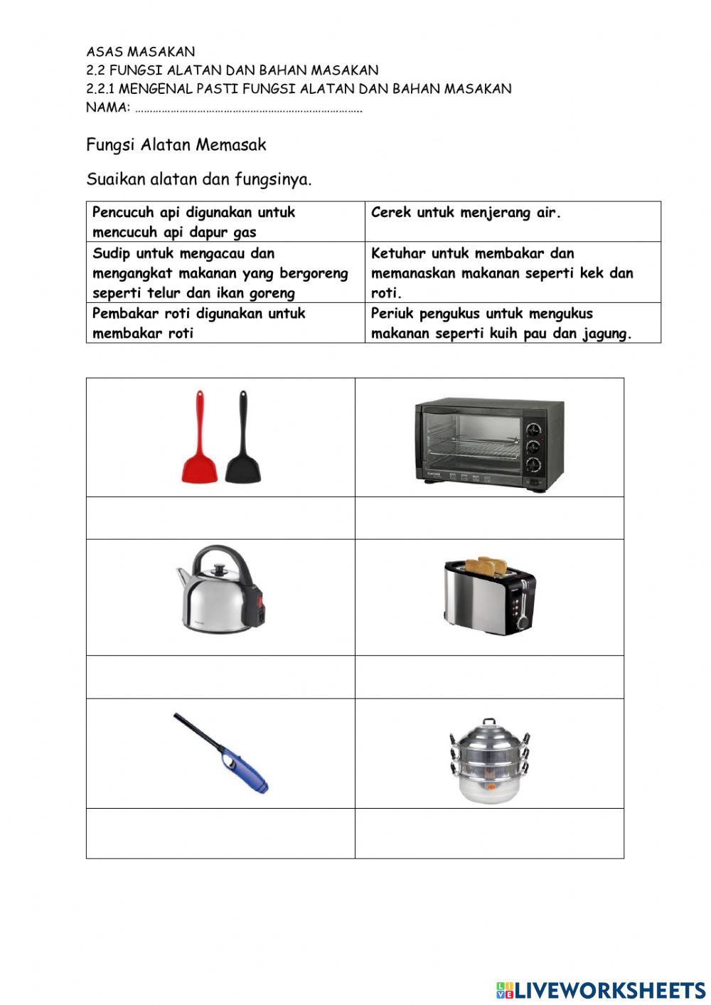 Alatan memasak dan fungsinya