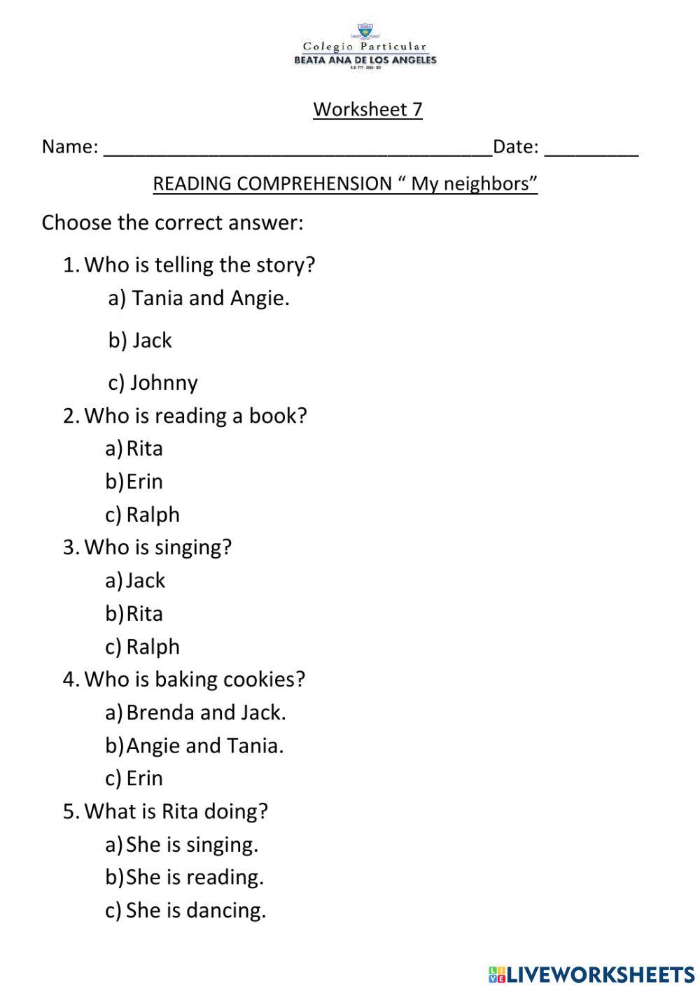 Reading comprehension