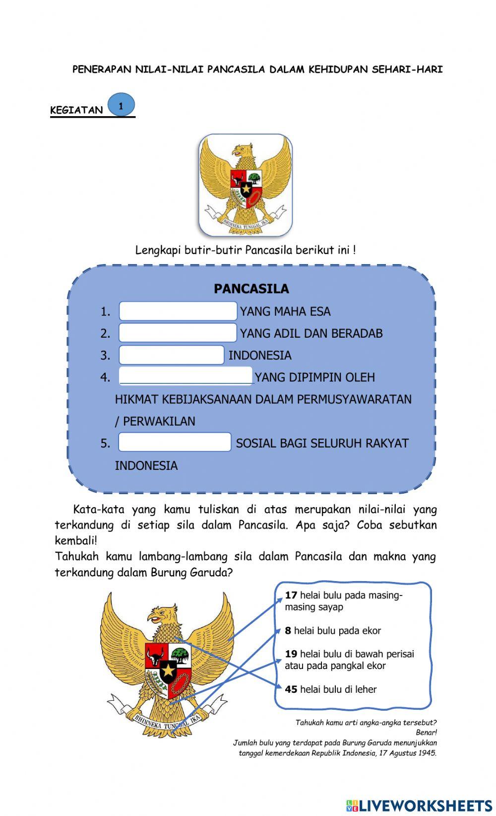Penerapan nilai - nilai pancasila