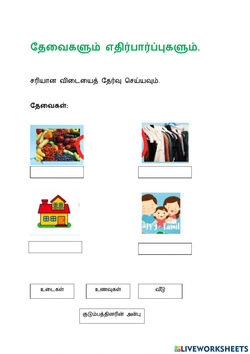 தேவைகளும் எதிர்பார்ப்புகளும்.