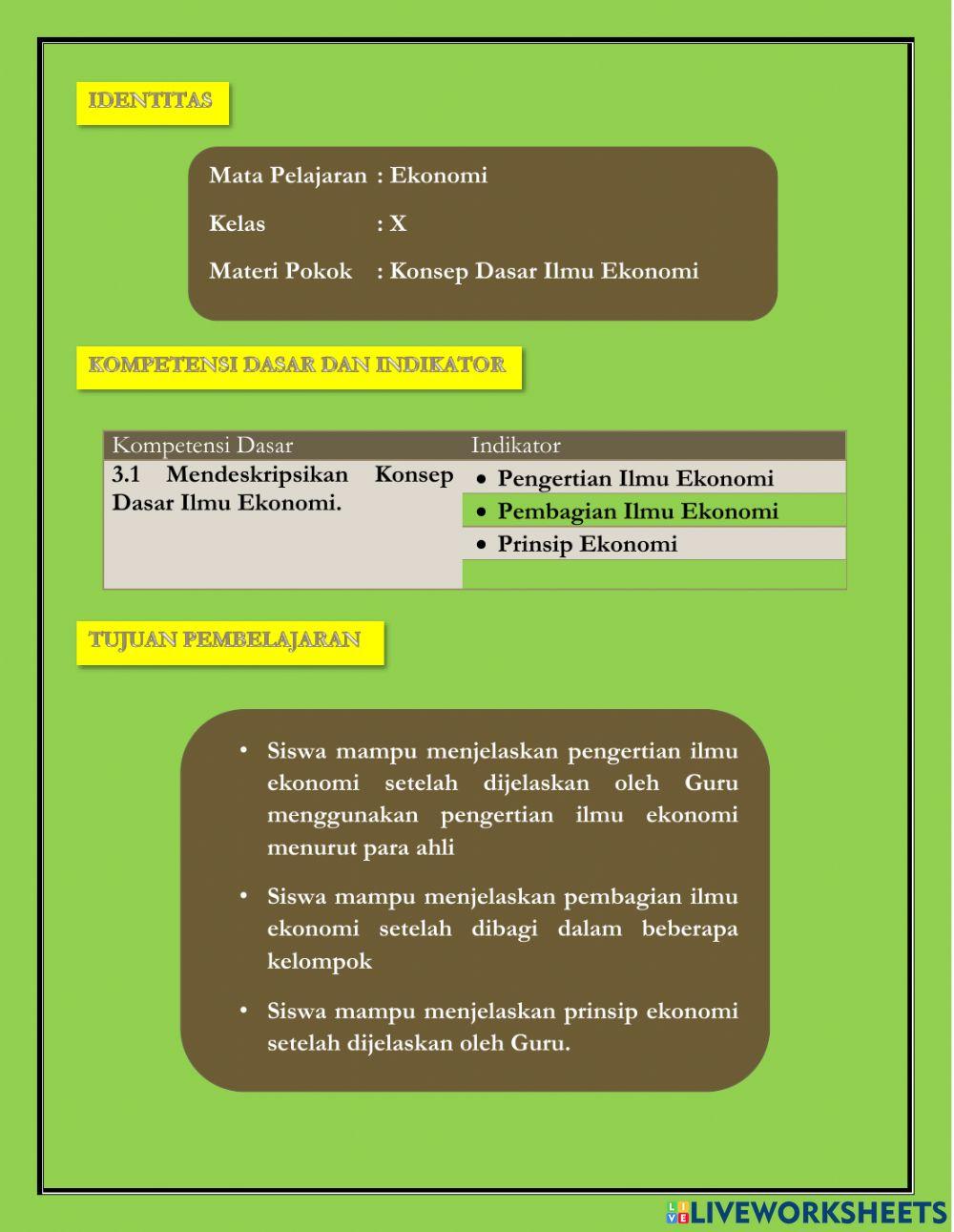 Konsep Dasar Ilmu Ekonomi