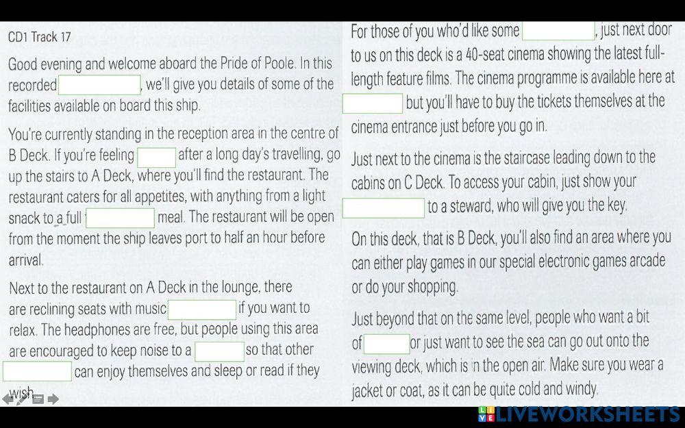 Listening test unit 3