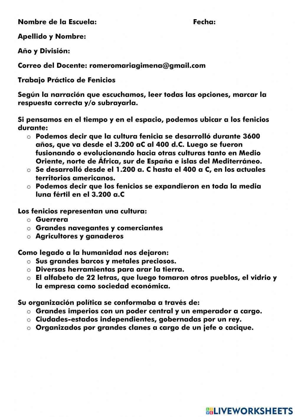 Fenicios - Características