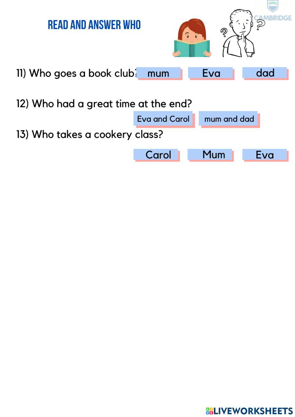 READING COMPREHENSION PRE JUNIOR 2 2021