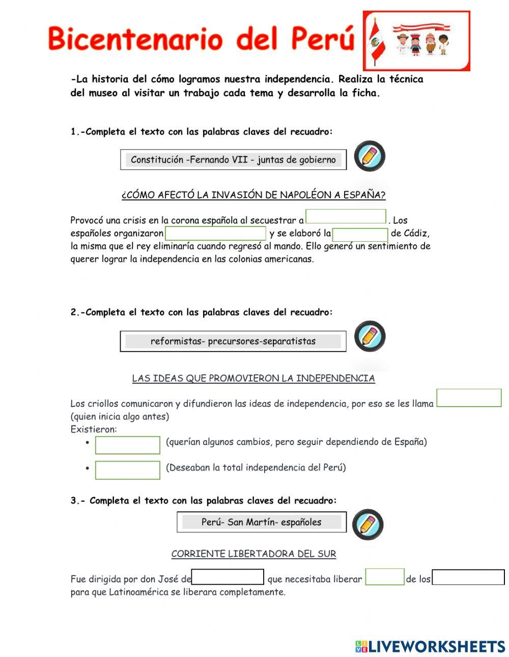 La independencia del Perú