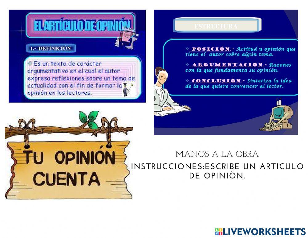 Organizador grafico para redactar un articulo de opiniòn