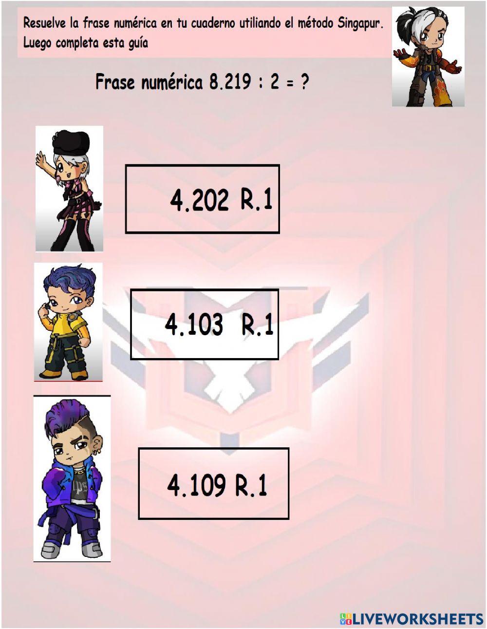 Division por 1  cifra con reagrupación y resto diferente a 0