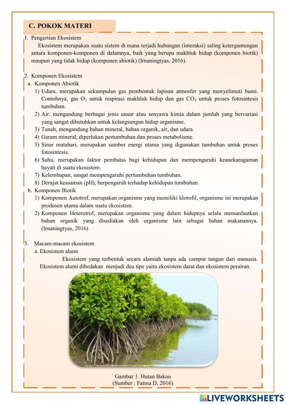 LKPD-e I Komponen Ekosistem dan Interaksi dalam Ekosistem
