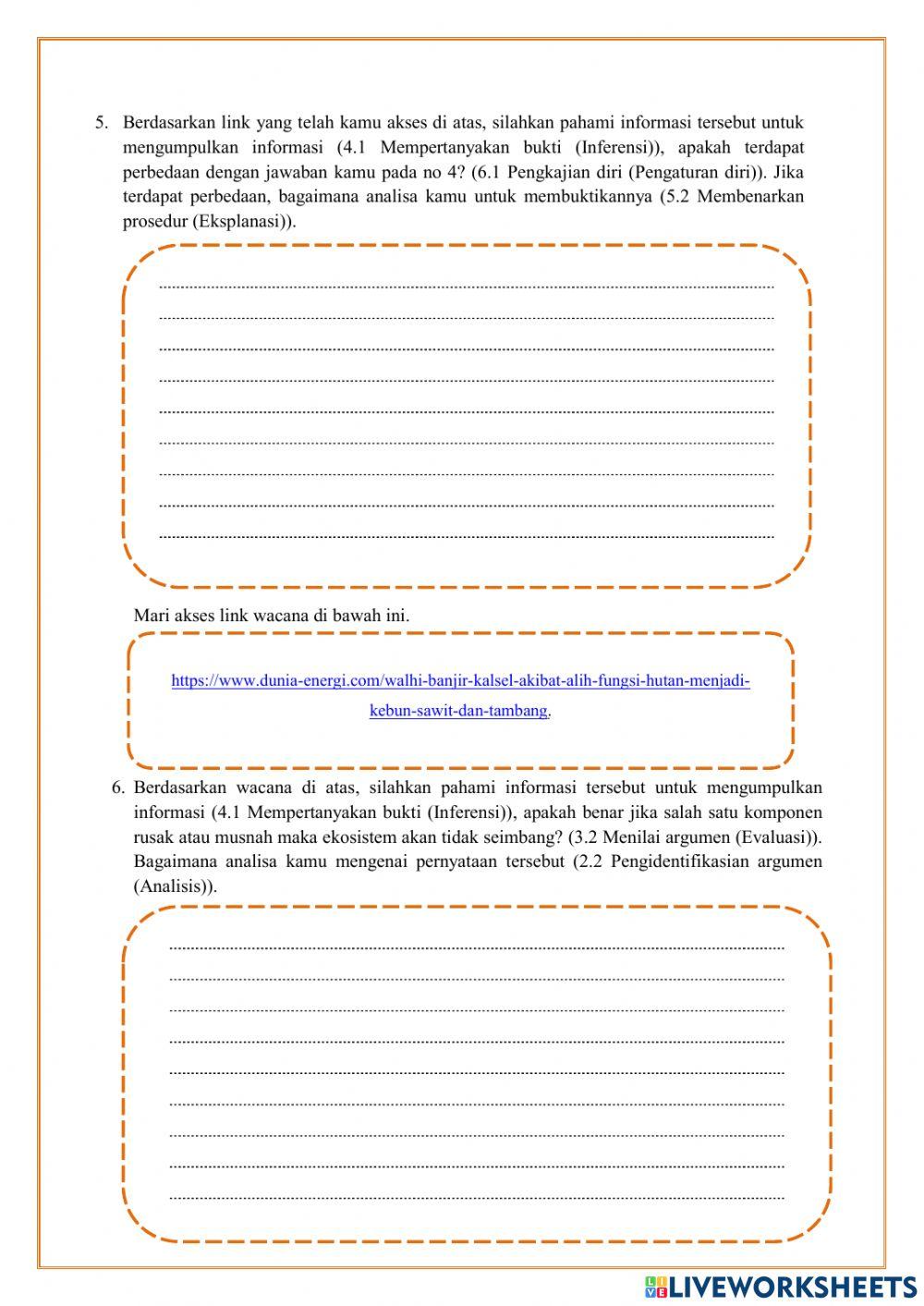 LKPD-e I Komponen Ekosistem dan Interaksi dalam Ekosistem