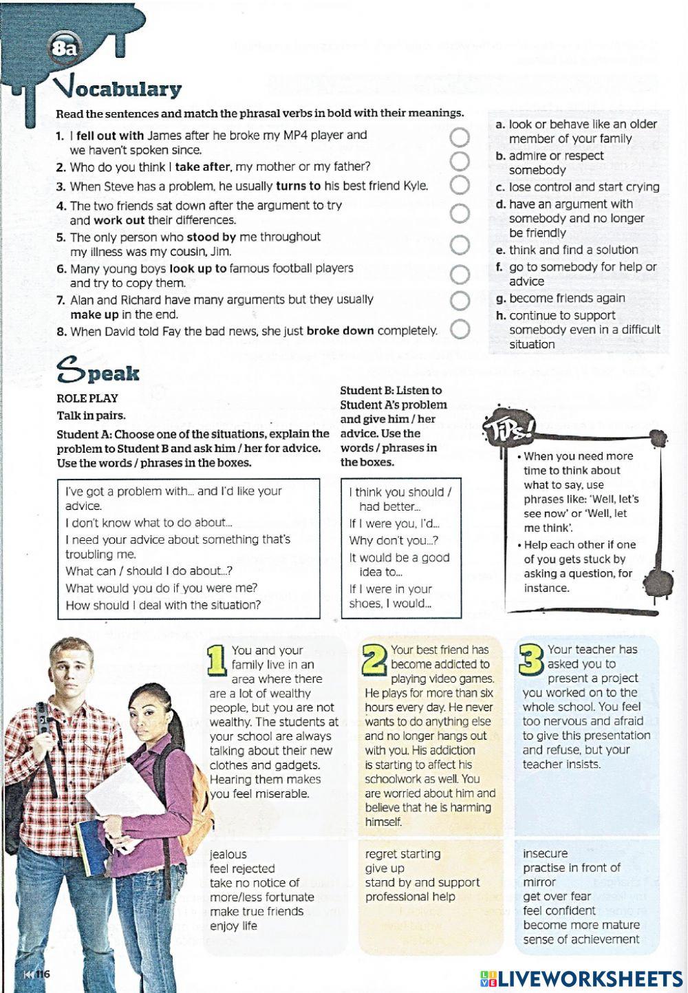 Full Blast Unit 8 (page 116: VOCABULARY 2)