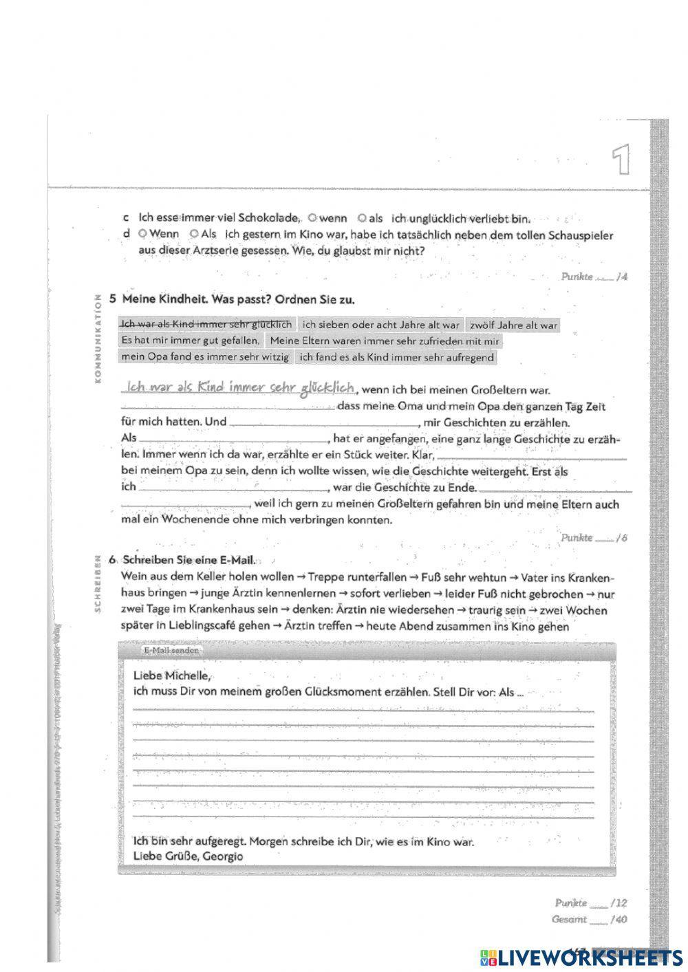 Test zu Lektion 1 SchritteB1.1