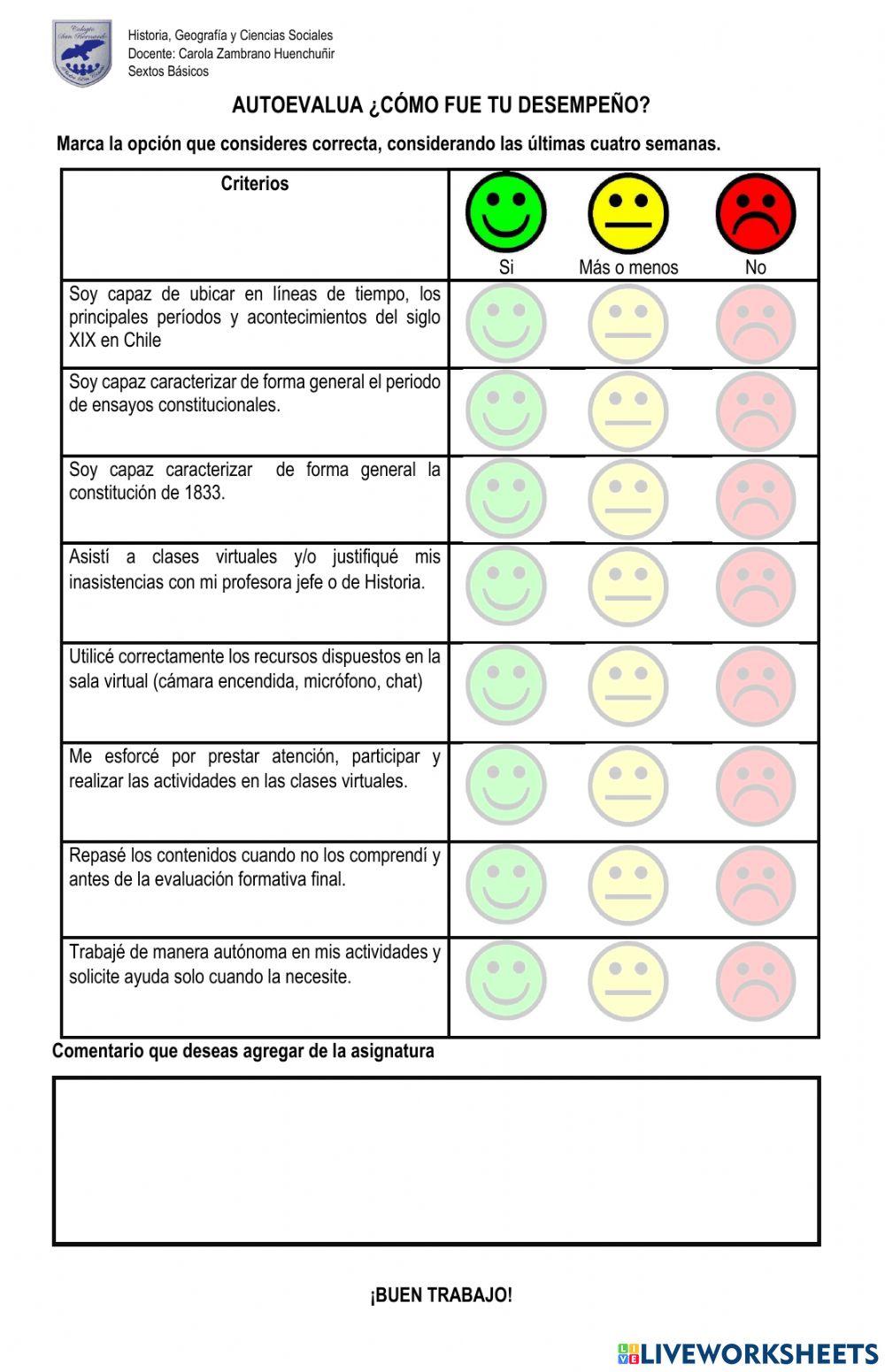 Autoevaluación Diseño 3 Sexto