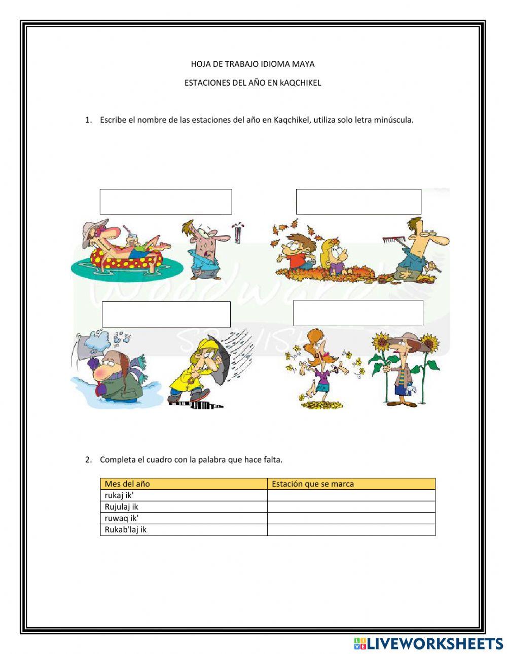 Estaciones del año en kaqchikel