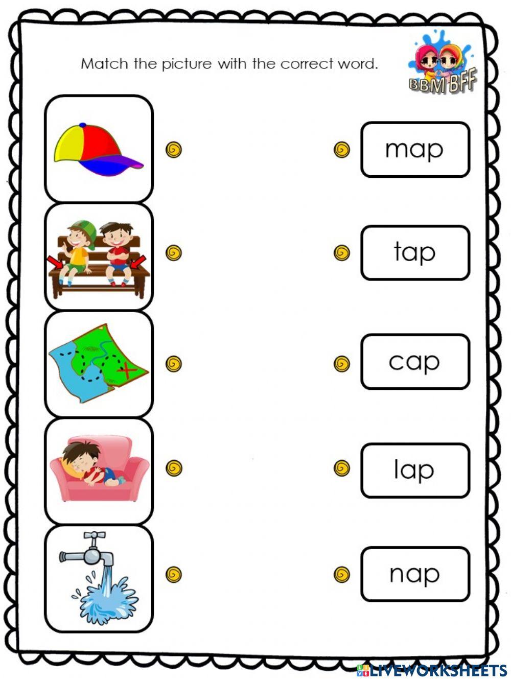 Word Family (ap) interactive worksheet Live Worksheets