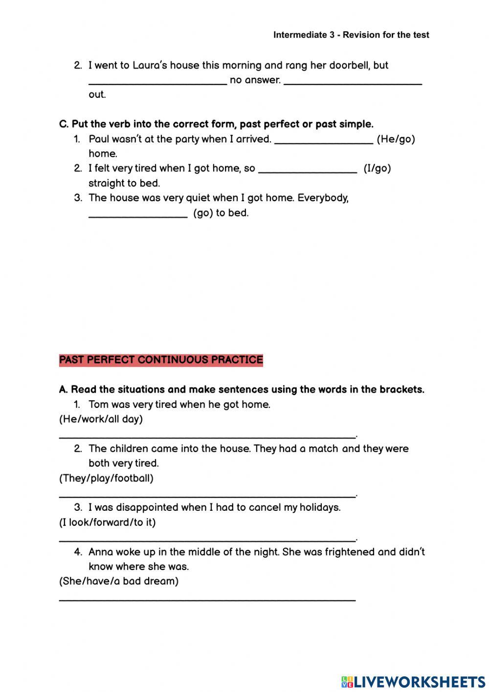 Revision for the test