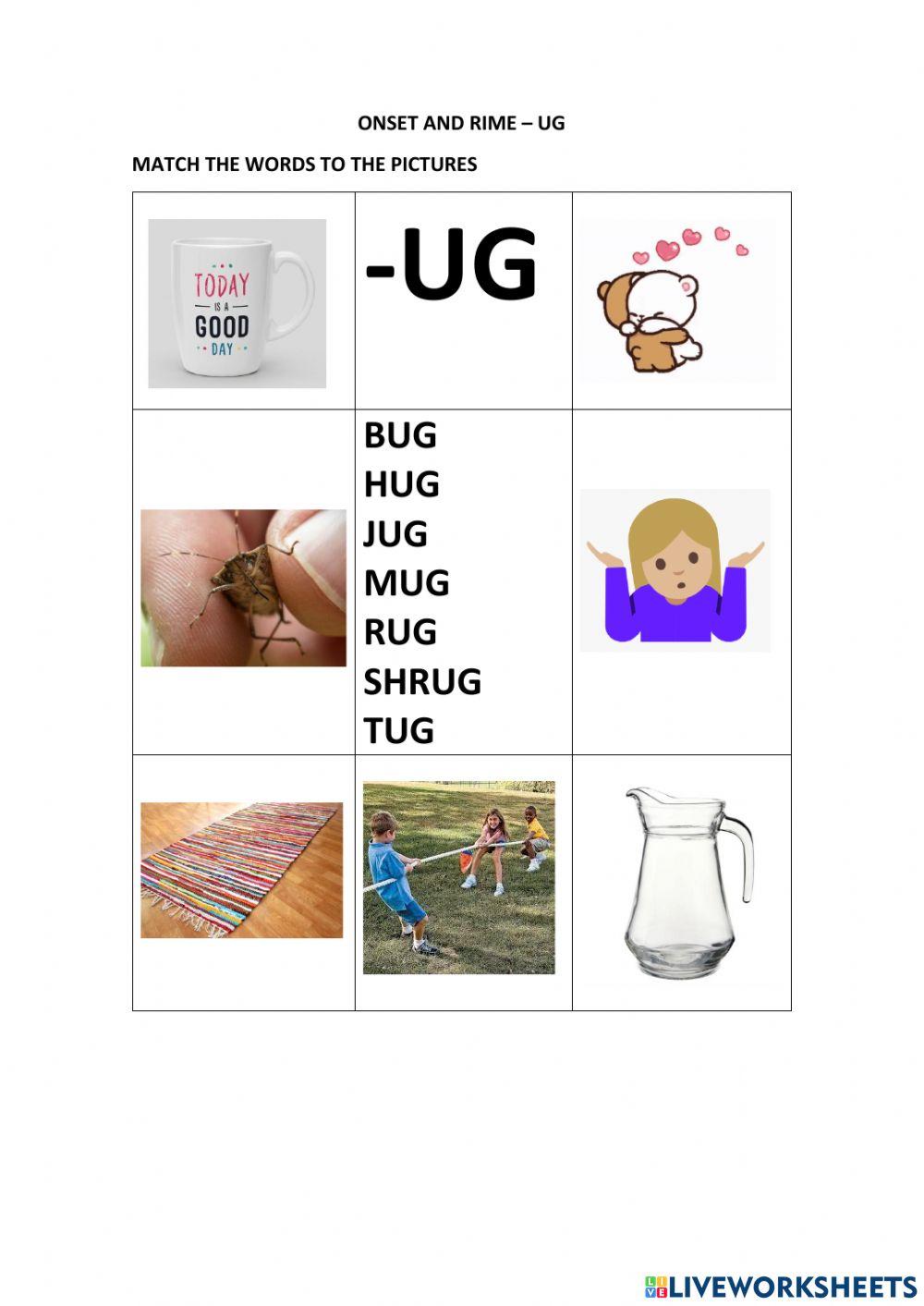 Onset and rime - ug Onset and rime - ug