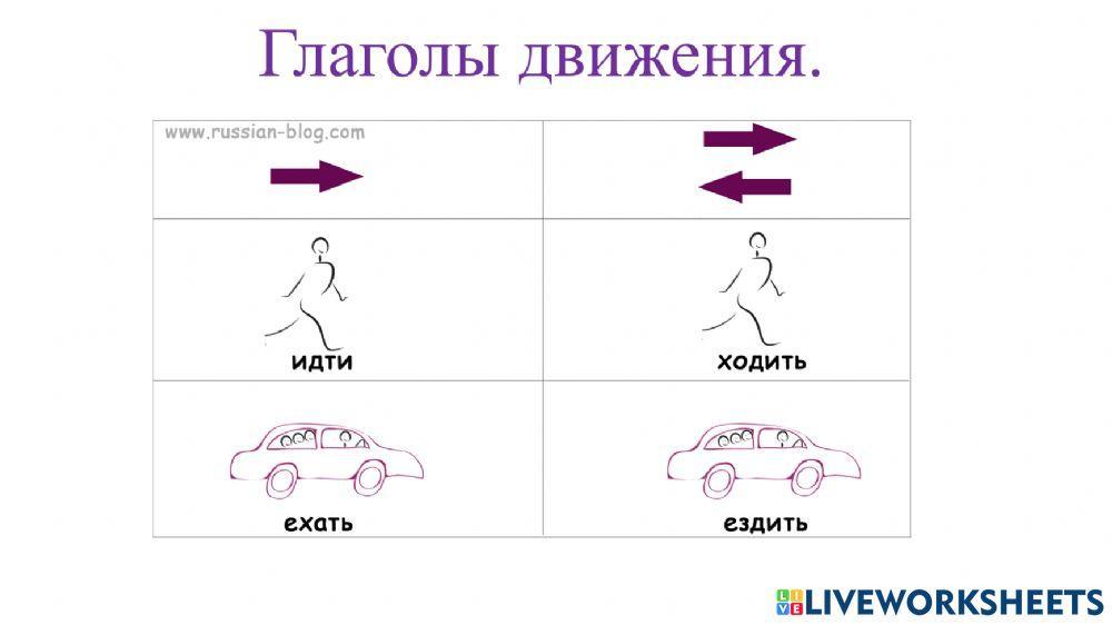 Глаголы. Глаголы движения.