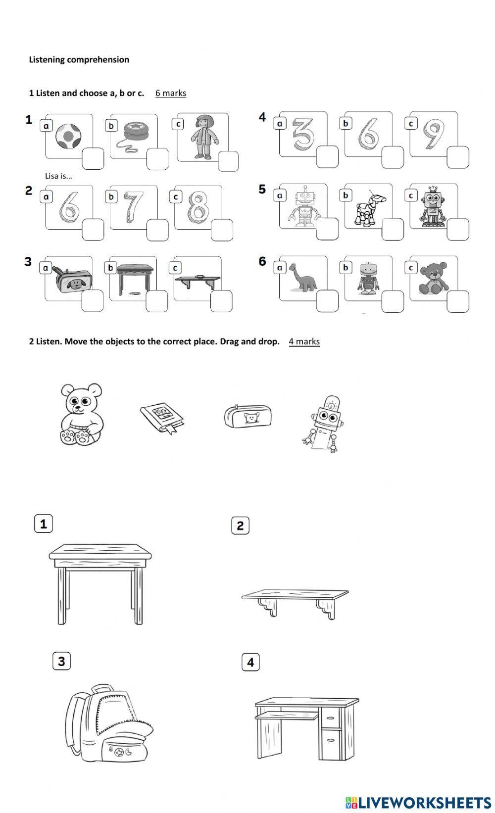 Starters 1 mid term exam 2021 reading and listening