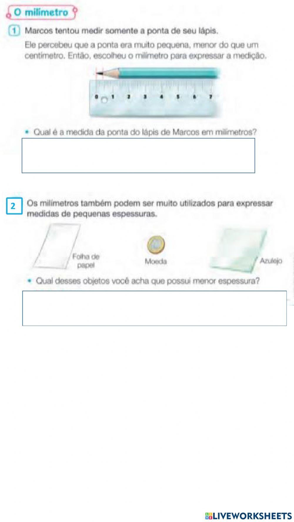 Atividade de matemática - grandezes e medidas