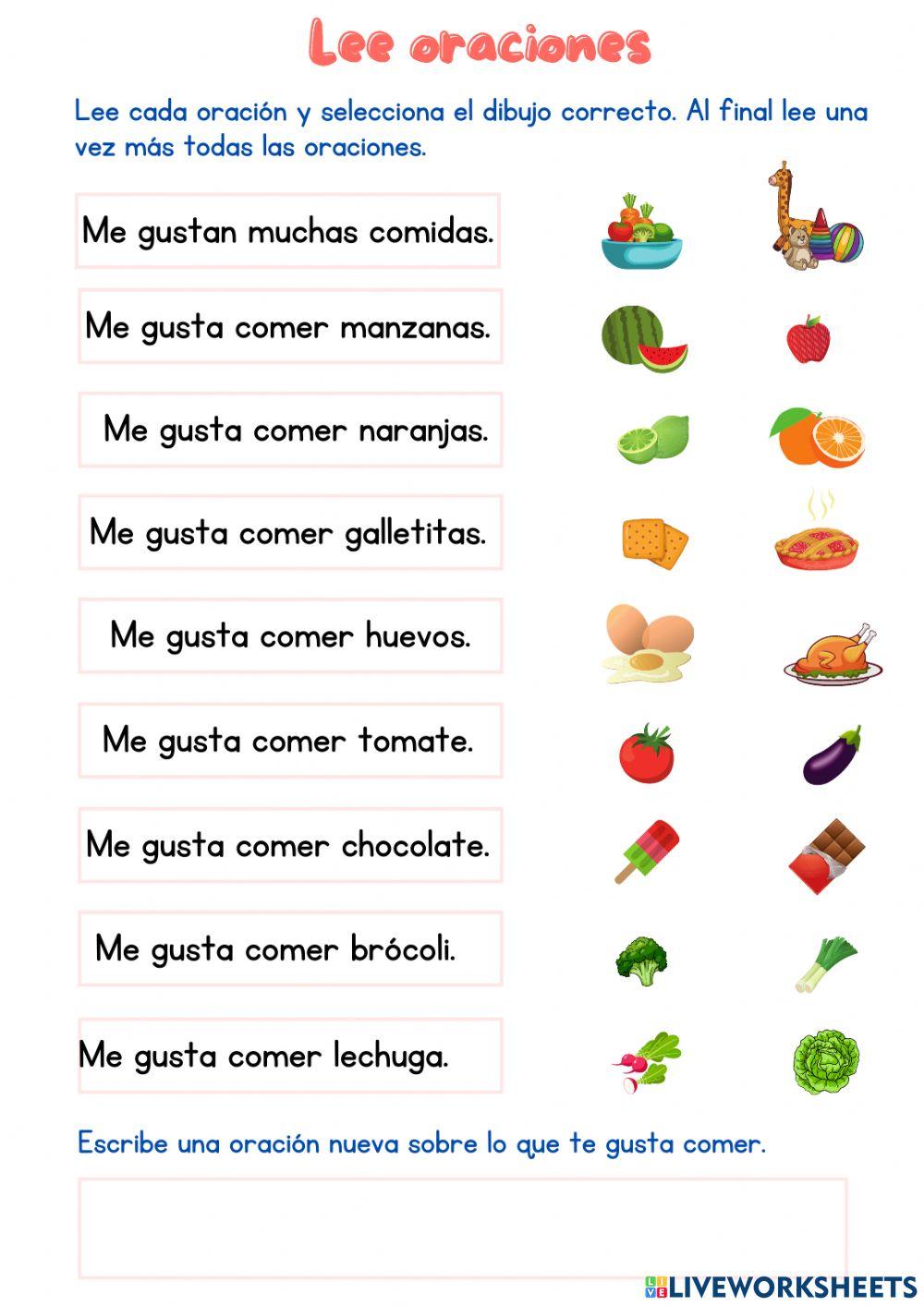 Lectura de oraciones