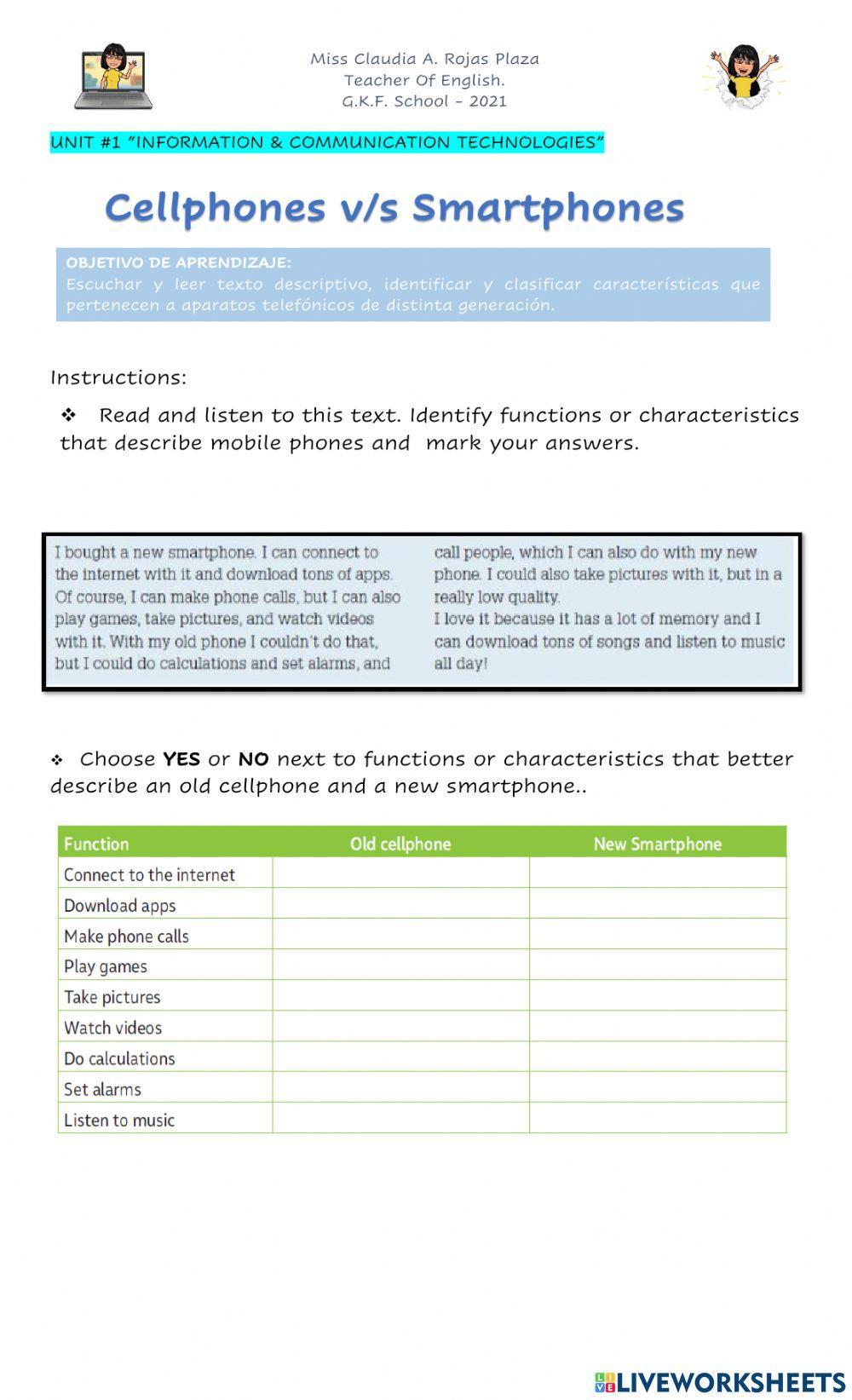 Cellphones vs Smartphones