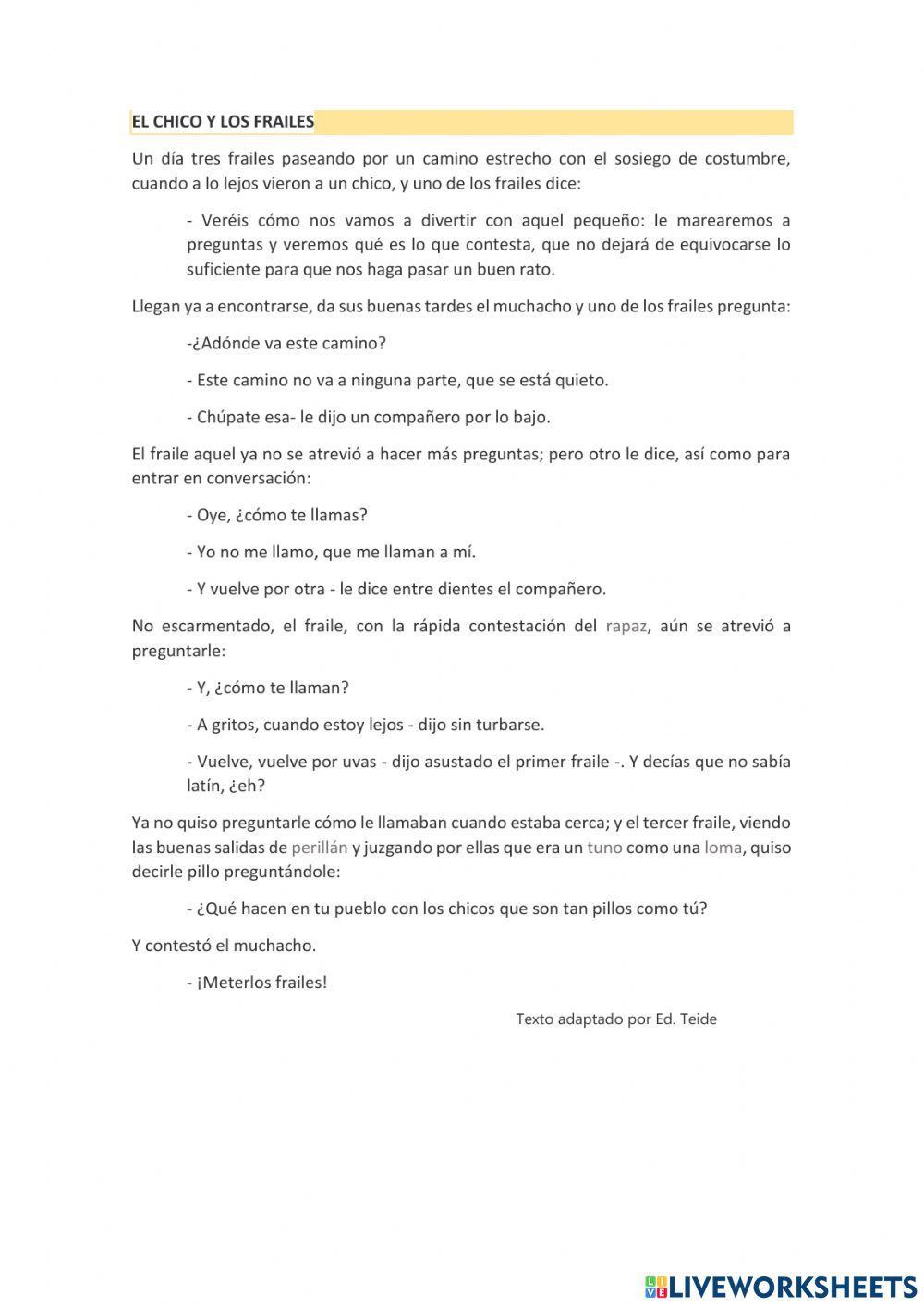 El chico y los frailes.