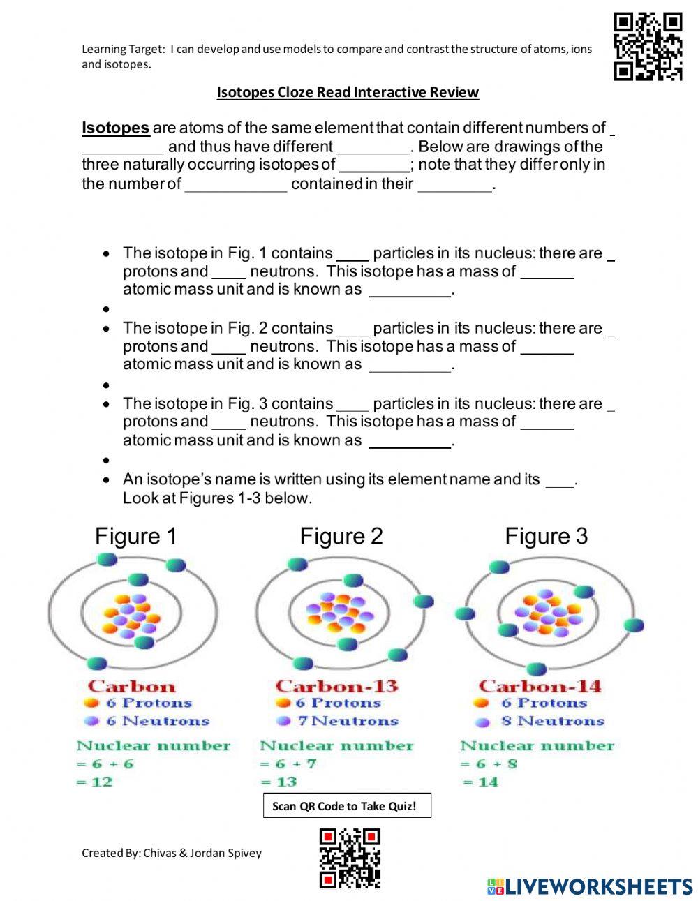 Isotopes Cloze Read Interactive Review