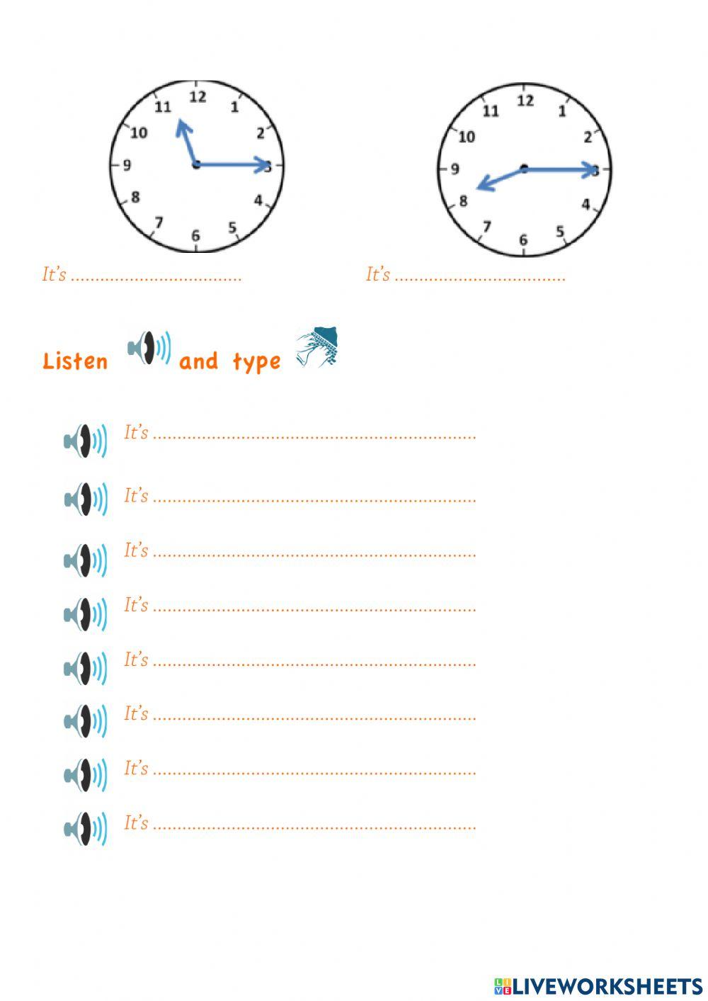 Telling the time Telling the time