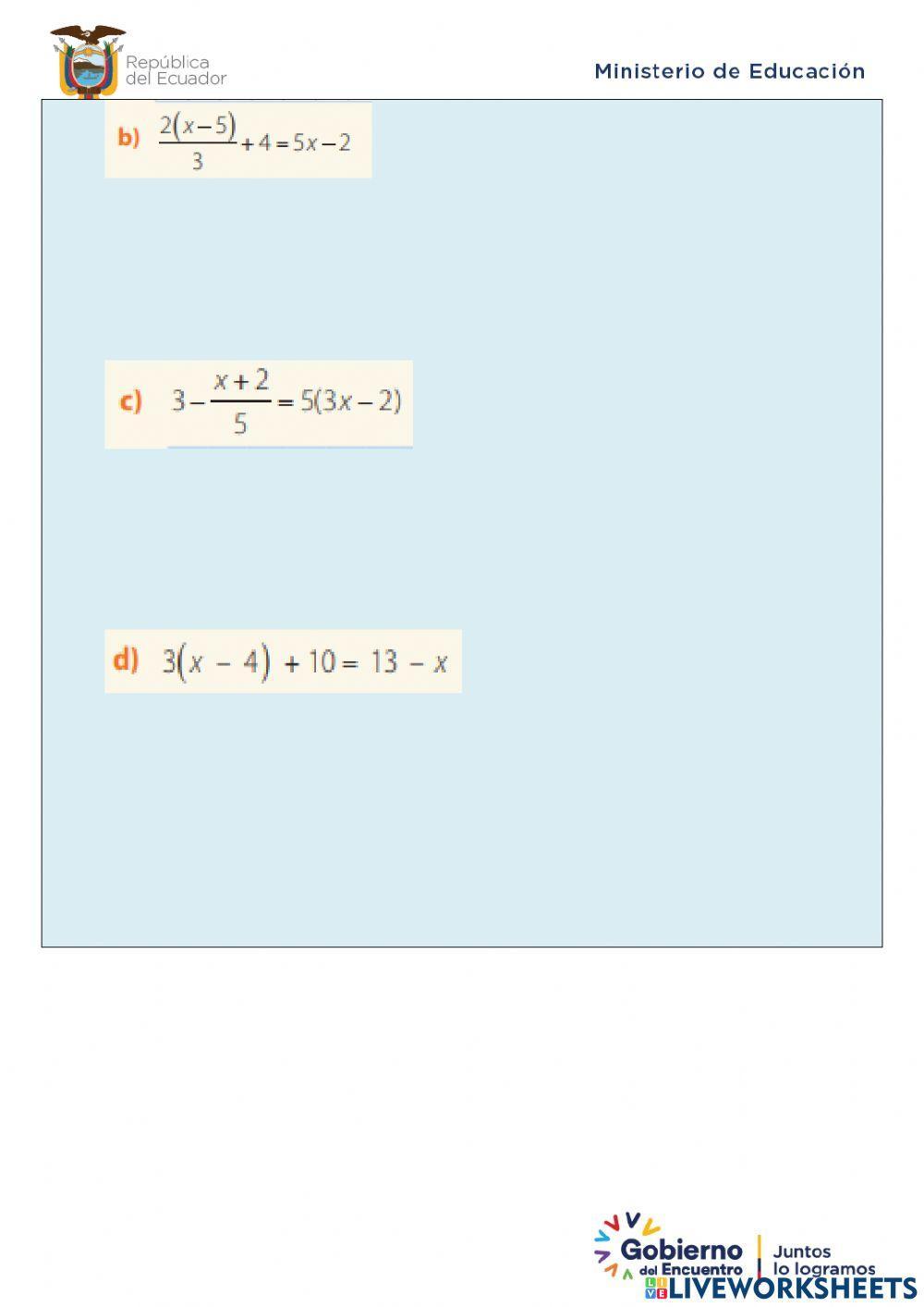 Ecuaciones de primer grado con una incógnita en Z