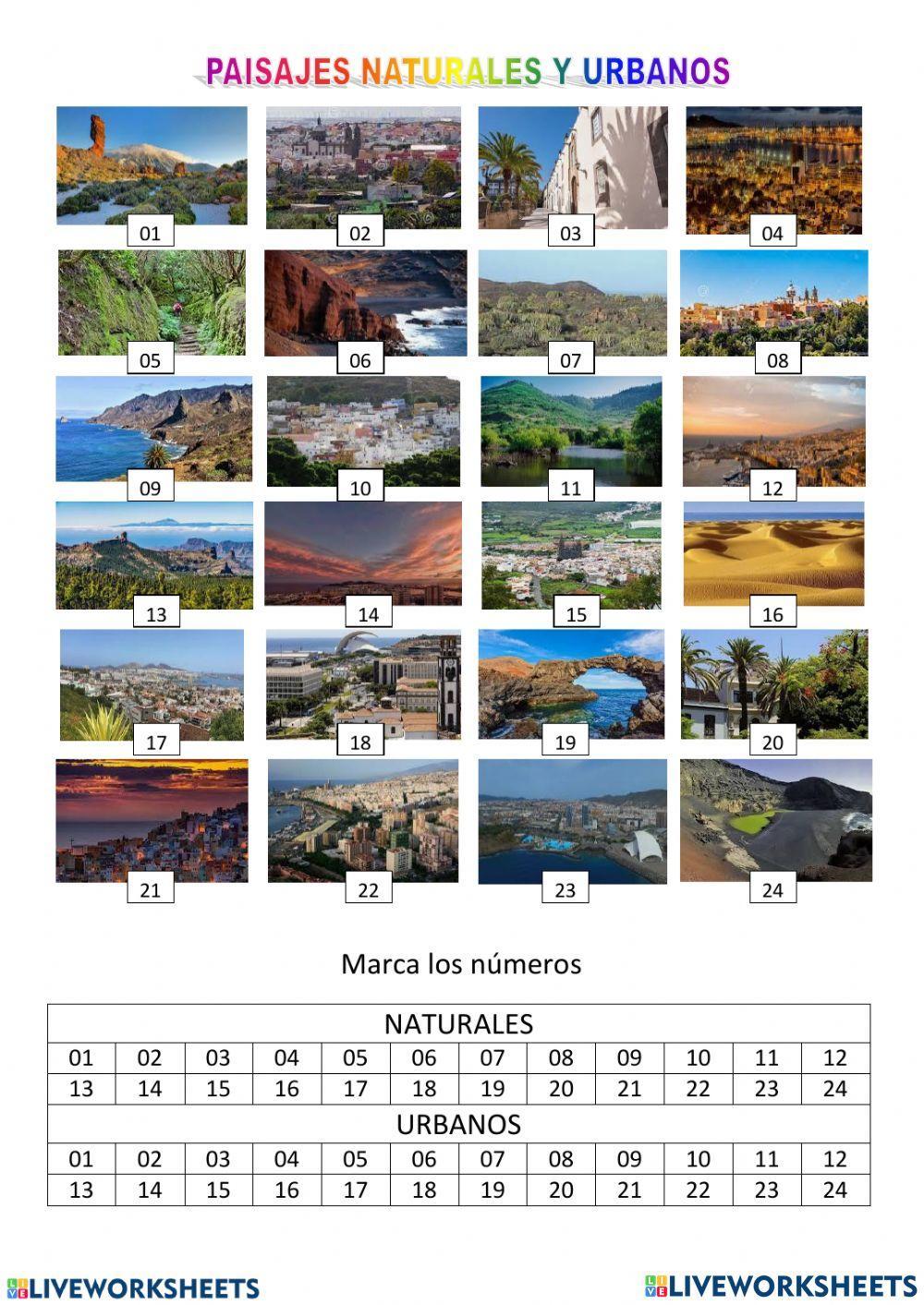 Indicar si es paisaje rural o urbano.