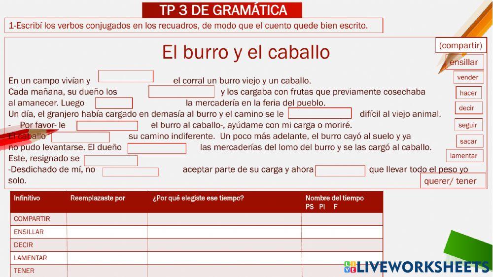 Ejercicios gramaticales
