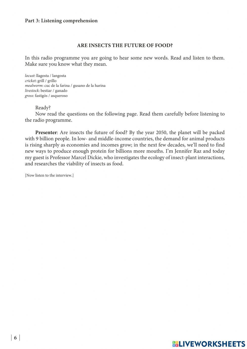 Reading and listening