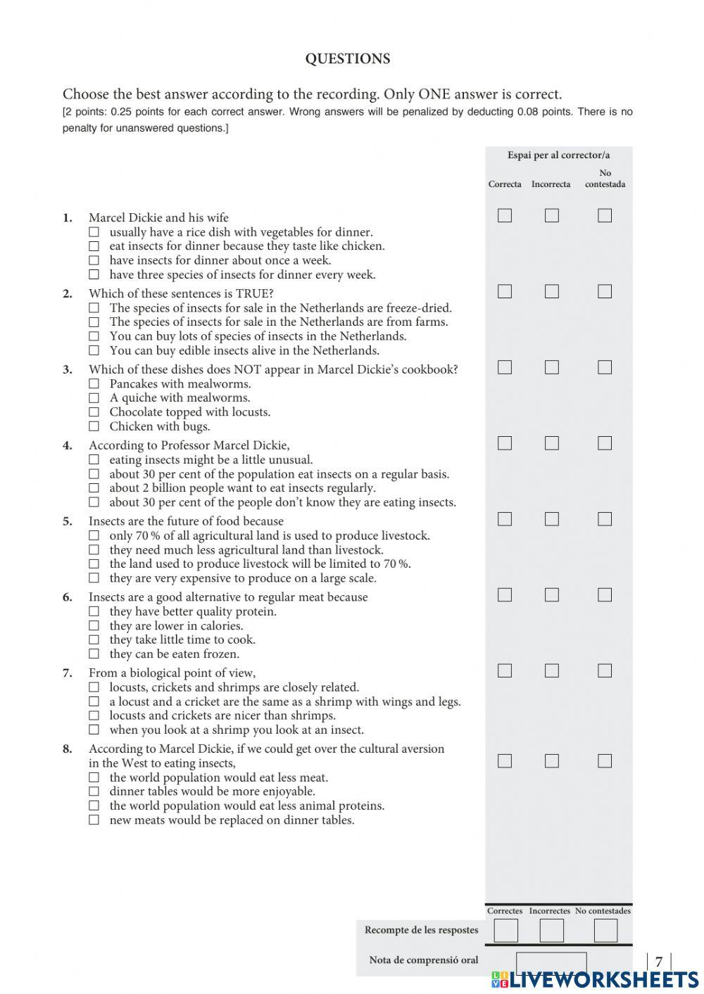 Reading and listening