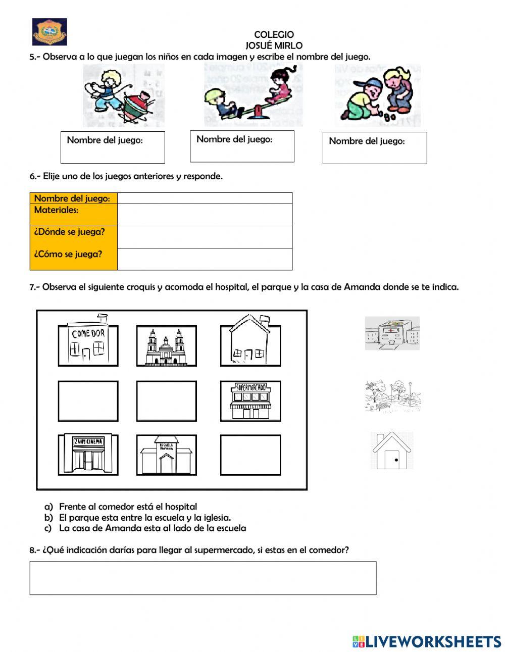 Examen Conocimiento del Medio Tercer trimestre