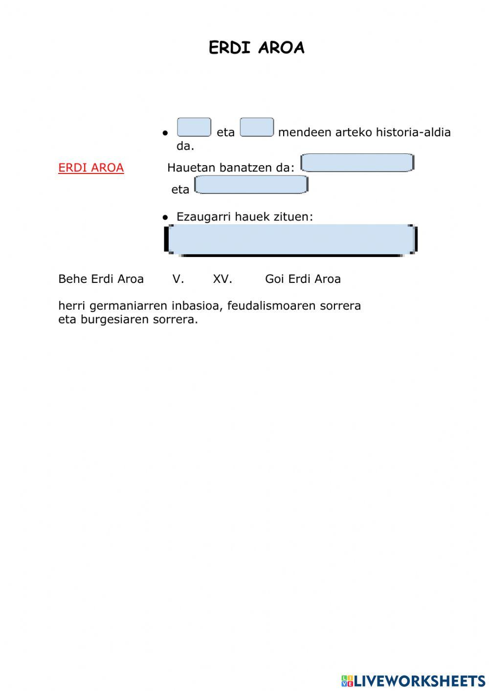 Erdi aroko laburpena