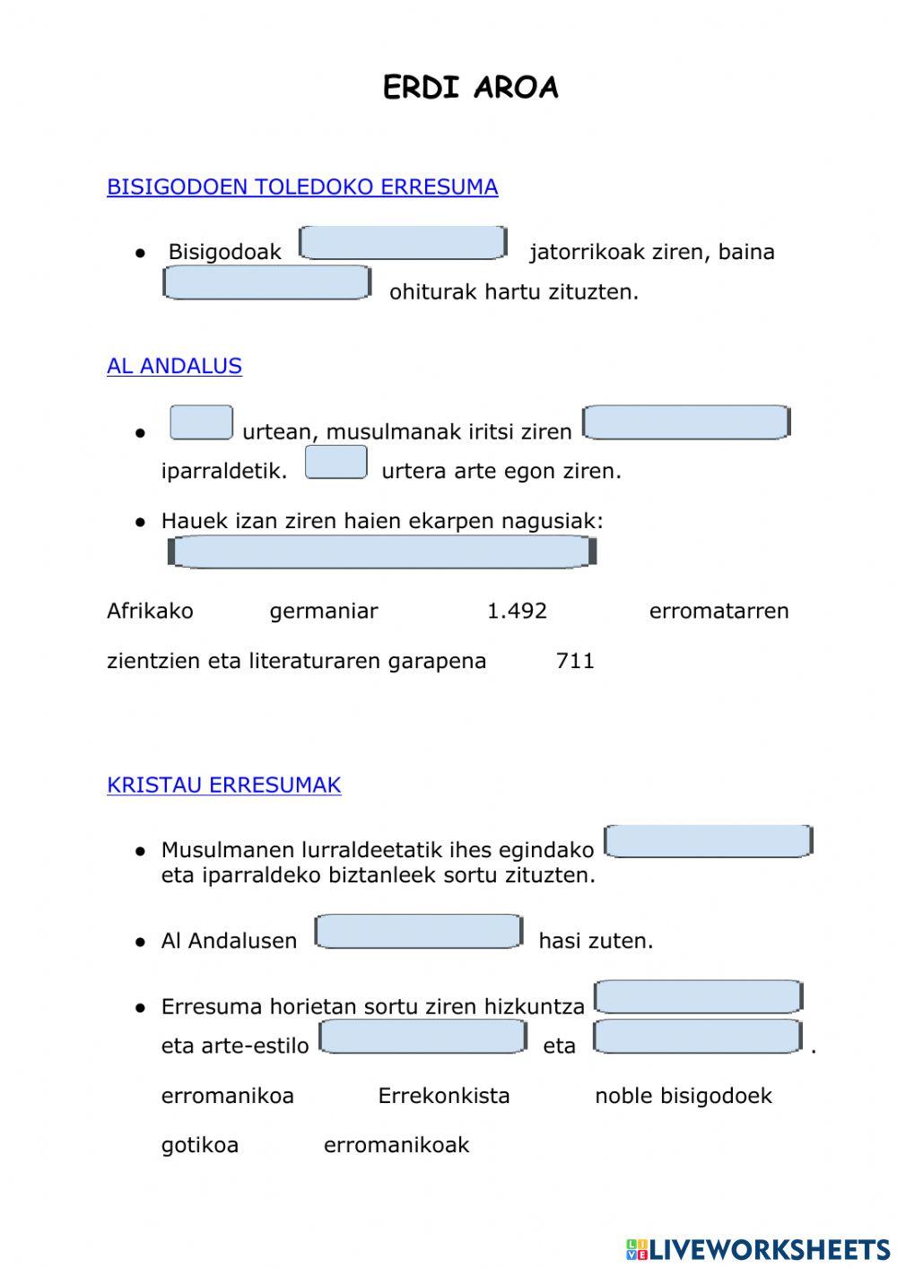 Erdi aroko laburpena
