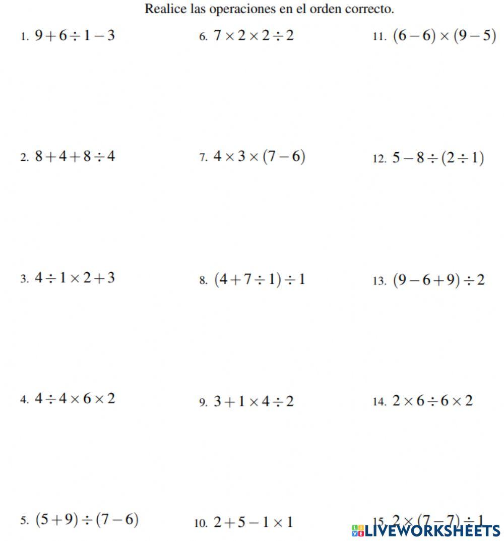 Operaciones combinadas  sarta