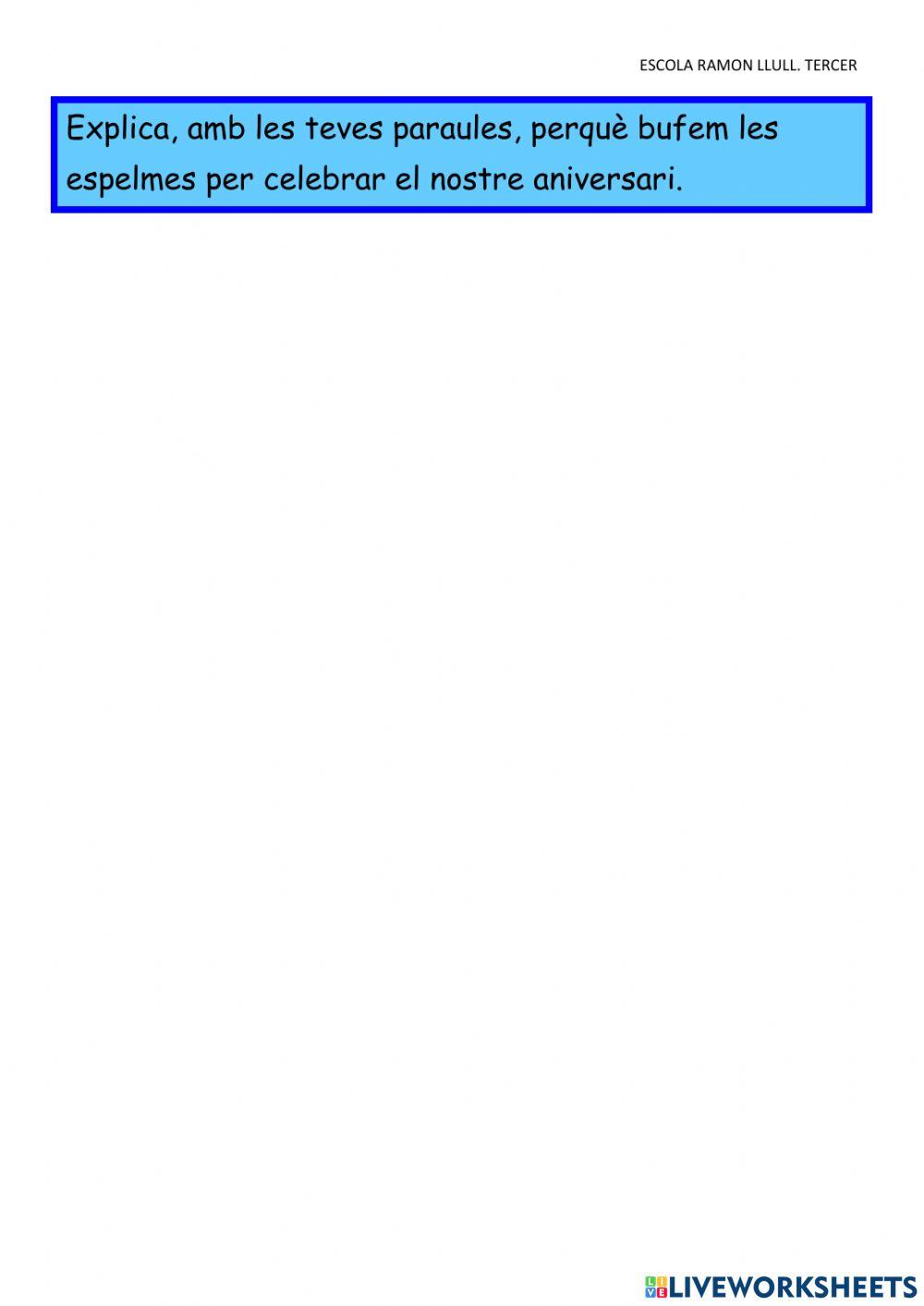 Lectura. Perquè bufem les espelmes als aniversaris