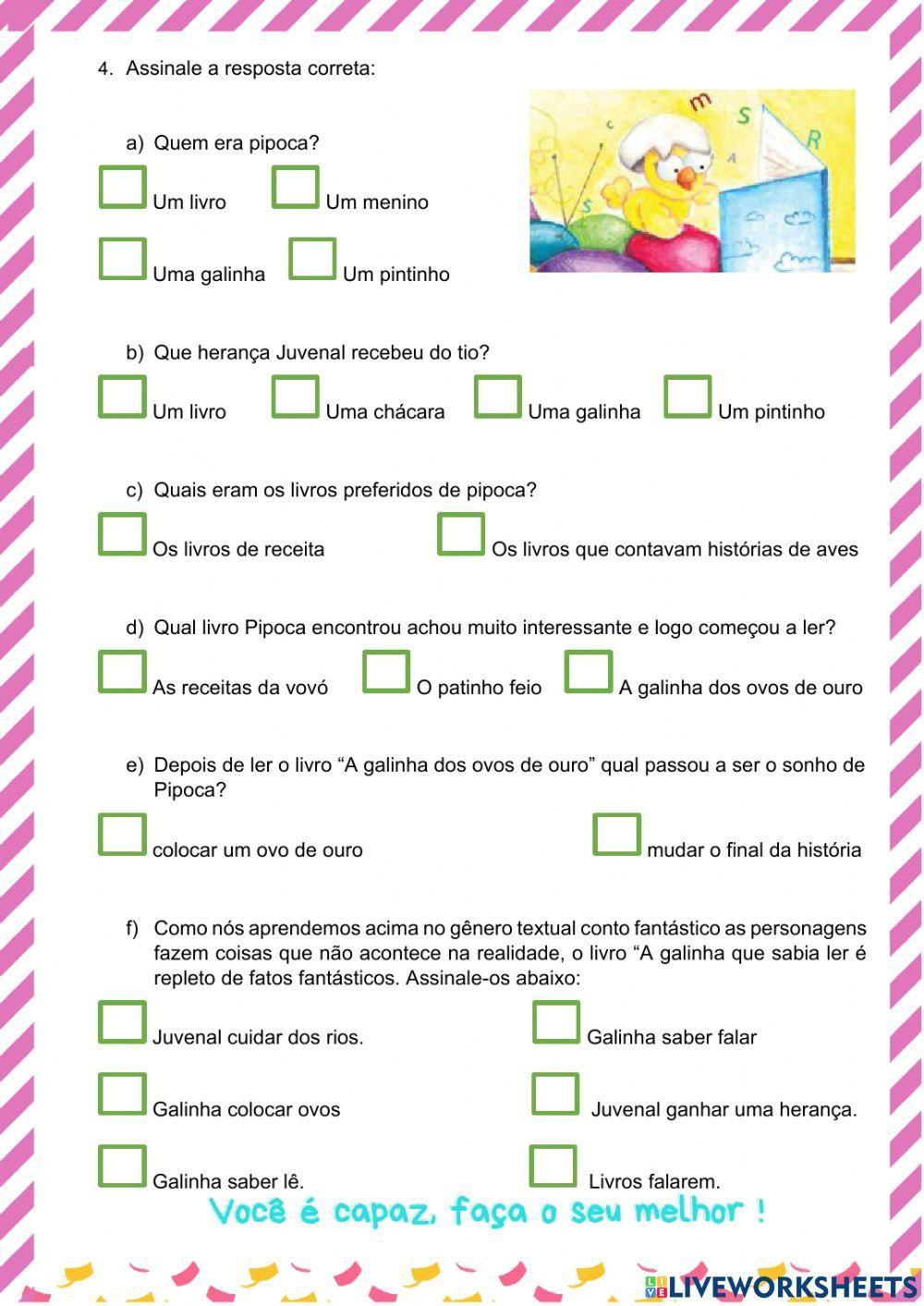 Sequência didática A galinha que sabia ler