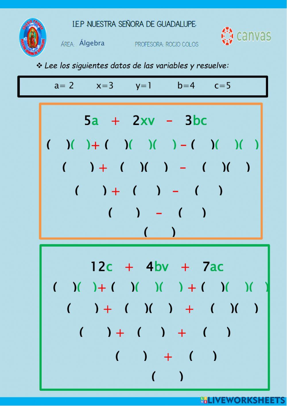 Hallando el valor numérico