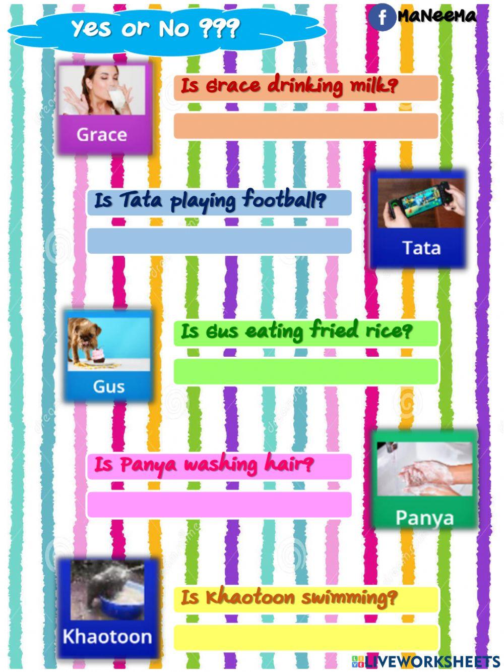 Present Continuous: Yes-No Questions