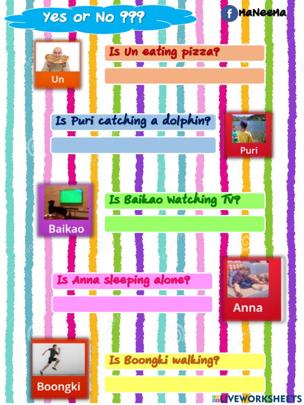 Present Continuous: Yes-No Questions