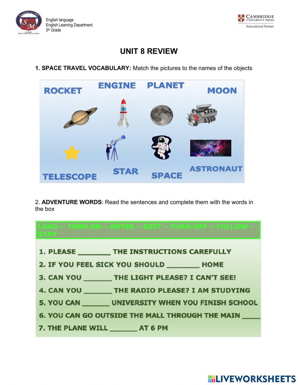Unit 8 review online activity live worksheets