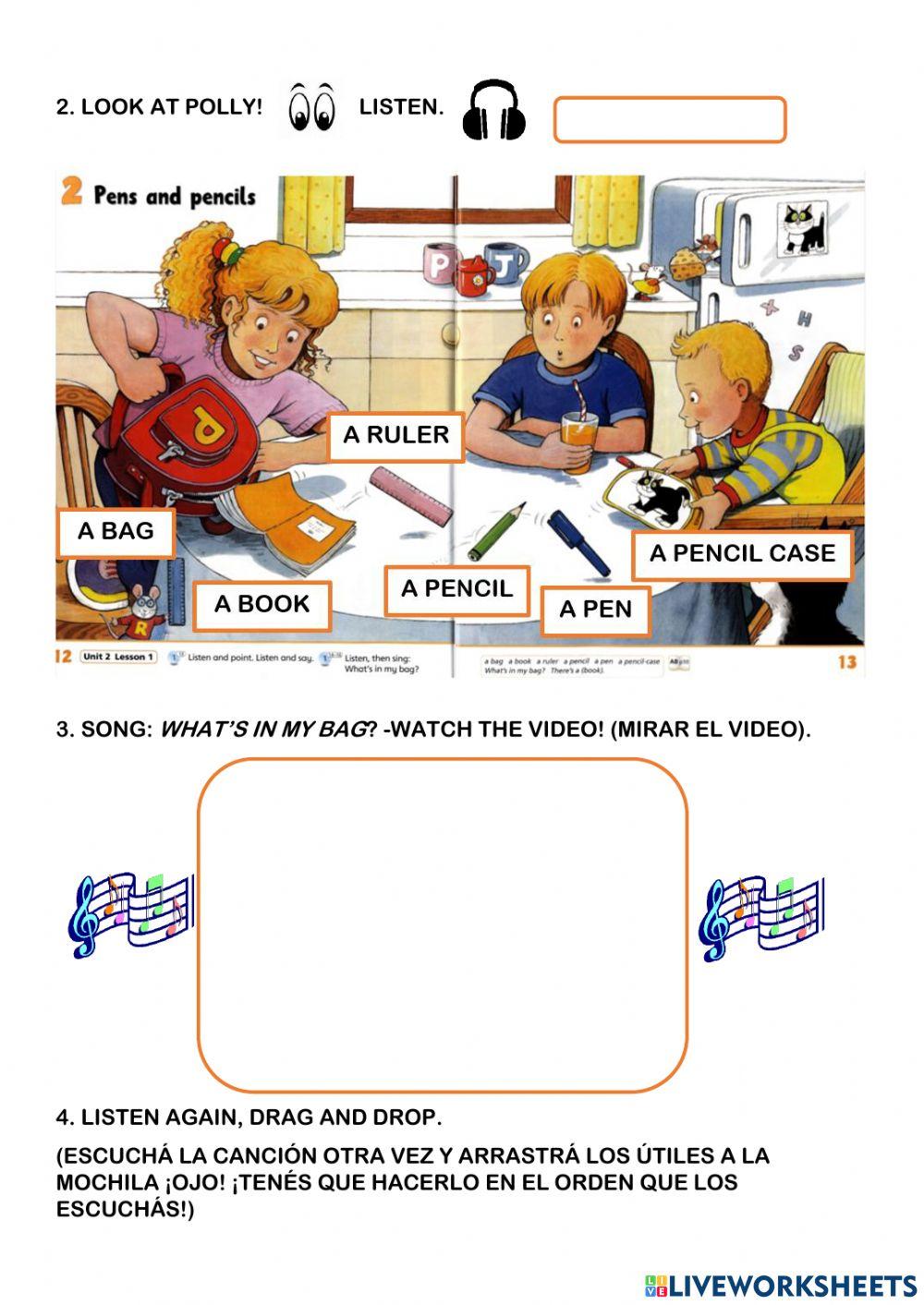 1st form: Pens and pencils