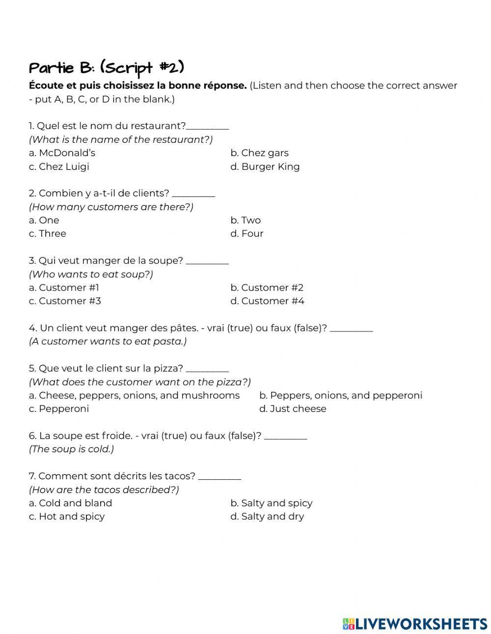 French Food Listening -2 (7-8)