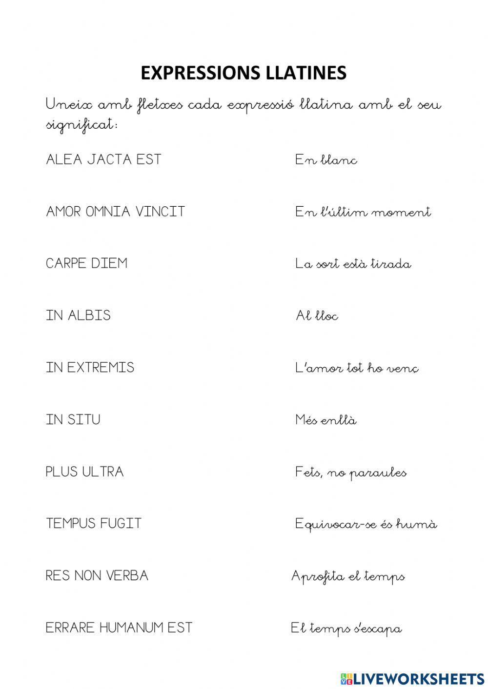 Expressions llatines